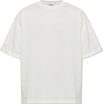 Jil Sander Cr&egrave;me T-shirt met opgedrukte logo - Heren - T-shirts - Beige - XL - Katoen - Tops