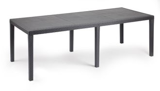 OEM Dmora - Tavolo Da Esterno Abbaviva, Ripiano Rettangolare Allungabile Da Pranzo, Tavolo Da Giardino Estensibile Effetto Rattan, 100% Made In Italy, 150