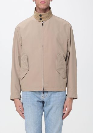 Emporio Armani Polyester Windbreaker Jacket with High Neck and Flap Pockets