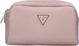 Guess Saffiano Vanity Case - Dames - Toilettassen - Roze - ONE Size - Leer - Tassen