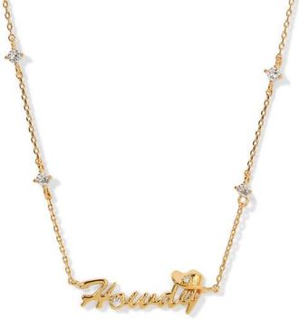 Girls Crew Howdy Partner Pendant Choker Necklace in Gold at Nordstrom