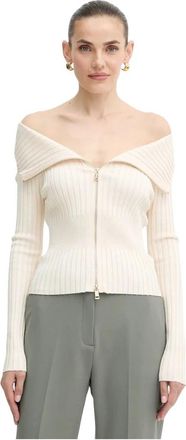 Guess Cardigan met Top Set - Dames - Vesten - Beige - XL - Tweed - Truien & Vesten