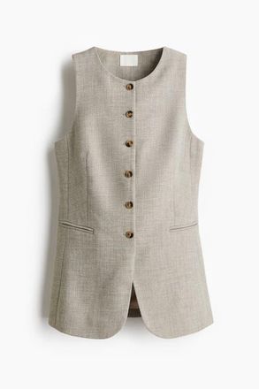 H&M Long Waistcoat in Beige at Nordstrom, Size Xx-Large