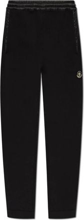 Moncler Trainingsbroeken met Logo Patch - Heren - Sweatpants - Zwart - XL - Katoen - Broeken