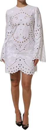 Dolce & Gabbana Womens White Cut Out A-Line Sheath Mini Dress Co+pl