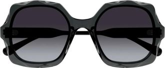 Chlo&eacute; Oversized acetaat zonnebril - Dames - Zonnebrillen - Grijs - ONE Size - Leer - Accessoires