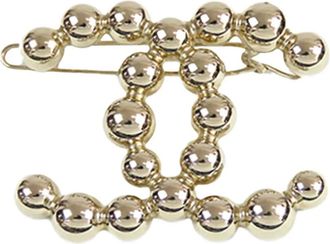 Chanel 2021 CC vergulde speld met kralen - Goud