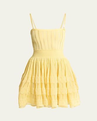 Alaia A-Line Crinoline Mini Dress with Removable Straps