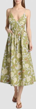 Tanya Taylor Vivien Dress In Artichoke Lilac Multi