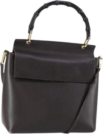 Gucci Pre-owned Handbags, female, Brown, Size: ONE SIZE Pre-owned Vintage Leather Handbag