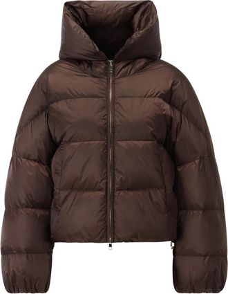 Rich & Royal Cropped Shiny Oversize Puffer Jacket - Dames - Winterjassen - Bruin - S - Jassen