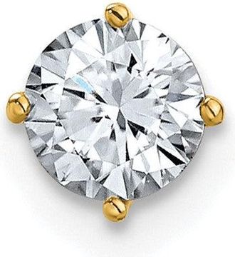 Diamond2Deal 14k Yellow Gold 1/2ct. 5.0mm Round Moissanite Solitaire Chain Slide Pendant