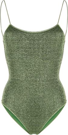 Os&eacute;ree metallic effect swimsuit - women - Elastane/Nylon/Polyester - S - Green