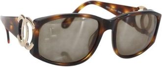 Chanel Pre-owned Accessories, female, Brown, Size: ONE SIZE Pre-owned Plastic Sunglasses
