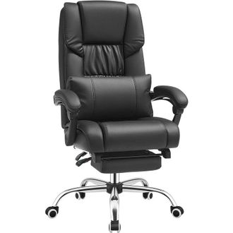 Songmics Songmics Poltrona Girevole con Poggiagambe Sedia Direzionale Ergonomica da Ufficio Studio Regolabile con Rotelle OBG71B, Portata Massima: 150 kg