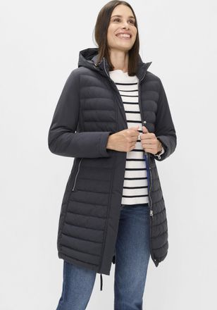 Fuchs Schmitt Steppmantel FUCHS SCHMITT Steppkurzmantel, Damen, Gr. 34, blau (marine), Web, Obermaterial: 100% Polyester, clean, unifarben, regular fit lang, Rundha