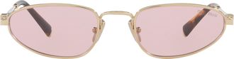 Miu Miu 0mu A52s Narrow Oval Frame Sunglasses