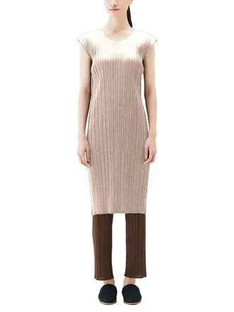 Issey Miyake Pleats Please Dress - Beige