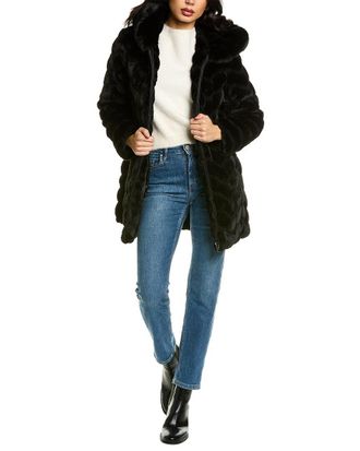 Via Spiga Herringbone Plush Coat