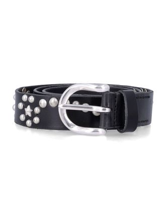 Our Legacy Star Silver Studded Leather Belt