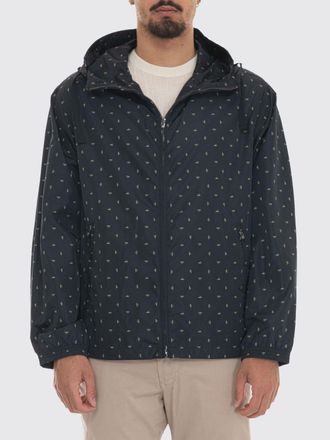 Emporio Armani Giacca a vento con cappuccio e logo all over