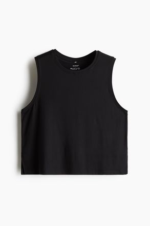 H&M Kastiges Sport-Tanktop mit DryMove - Schwarz