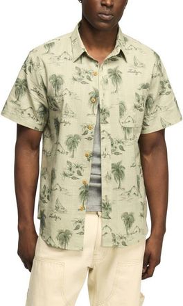 Lucky Brand San Gabriel Floral Short Sleeve Shirt in Green Print at Nordstrom, Size Xx-Large