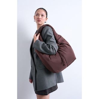 Topshop Ruched Shoulder Bag in Brown at Nordstrom