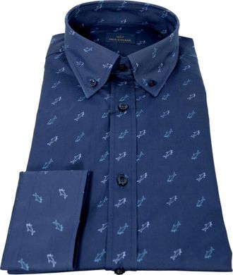 Paul & Shark Cotton Poplin Overhemd - Heren - Zakelijke Overhemden - Blauw - 3XL - Katoen - Overhemden