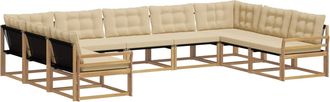 vidaXL Conjunto De Sof&aacute;s De Exterior 9 Uds. Y Beige Vidaxl