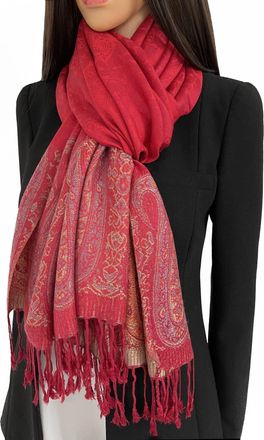 The Accessory Co. Women Pashmina Scarf Shawl Wrap - Large Long Paisley Floral Rainbow Ladies Scarves, Wearable Blanket Scarf, Womens Winter Scarfs, Indian Shawl Wedding
