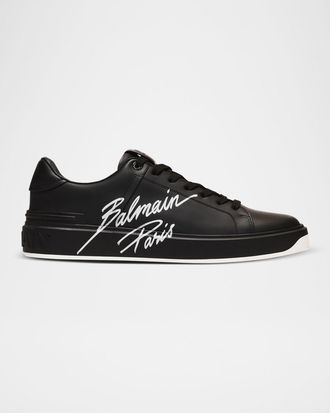 スニーカー BALMAIN Men Sneakers DM1VI355 LNVY EFF NOIR VERT FLUO Black B-Court Puffy Skate sneakers in calfskin and suede black