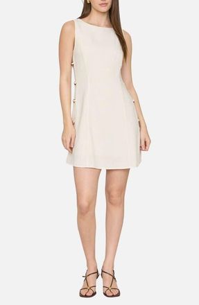 Blu Pepper Side Button Sleeveless Minidress in Natural at Nordstrom, Size Medium