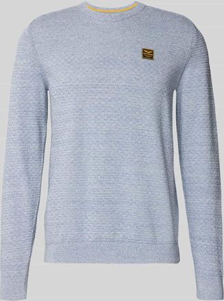 PME Legend Strickpullover mit gerippten Abschl&uuml;ssen in Rauchblau, Gr&ouml;&szlig;e XXXL