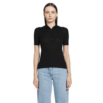 Fendi Wool Ribbed Polo Shirt