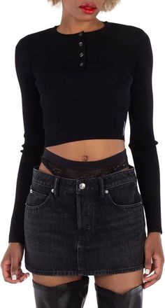 Alexander Wang T by Alexander Wang Ribbed-Knit Double Layer Top