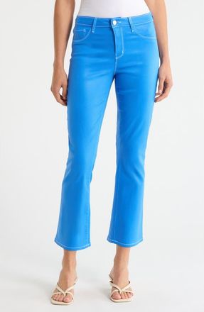 L'agence Tati High Waist Coated Crop Micro Bootcut Jeans in Regatta Blue/White at Nordstrom, Size 23