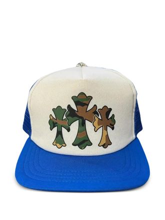 Chrome Hearts Cappello da baseball Triple Cross - Blu