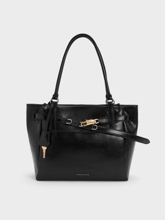 Charles & Keith Delfina Belted Tote Bag