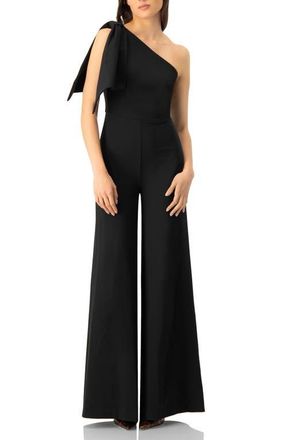 Ivonne One-Shoulder Wide-Leg Jumpsuit in Black at Nordstrom, Size 10