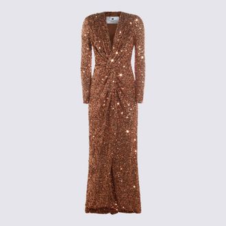 Elisabetta Franchi Bronze Maxi Dress