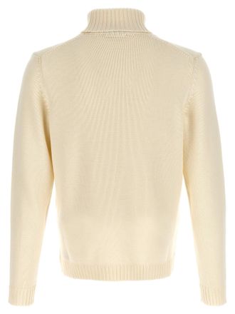 Zanone Wool Turtleneck Sweater - Cream