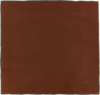 Brunello Cucinelli Dubbelzijdig Zijden Zakdoek Portemonnee - Heren - Accessoires - Bruin - ONE Size - Accessoires