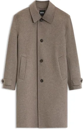 BOSS Relaxed-fit coat in a micro-patterned wool blend