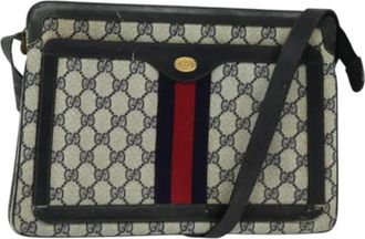 Gucci Pre-owned Leather gucci-bags - Dames - Vintage Schoudertas - Blauw - ONE Size - Leer - Vintage