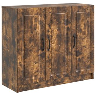 vidaXL Aparador Roble Ahumado 89 X 34,5 X 77 Cm Madera De Ingenier&iacute;a Vidaxl