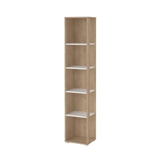 Tvilum Sign Open Narrow 5 Shelf Boockase, Jackson Hickory/White