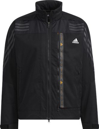 adidas Th 99 Pro Wvjk Solid Color Stripe Casual Sports Hooded Jacket Black HE9909