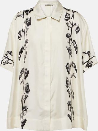 Asceno Montauk silk twill Bowling shirt