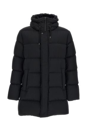 Herno Quilted Hooded Down Jacket With Removable Faux Fur Collar